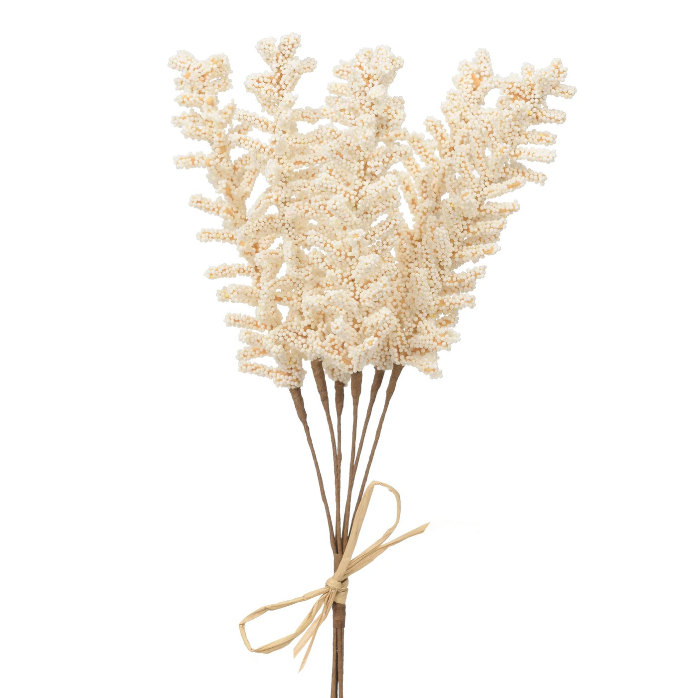 SALVIA 12 INCH FAUX FLORAL 6 STEM BOUQUET - WHITE