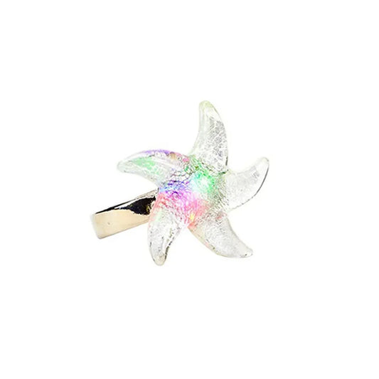 Starfish LED Napkin Ring Set of 4 Clear