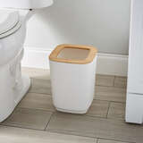 ASPEN WASTE BIN PP W/BAMBOO white