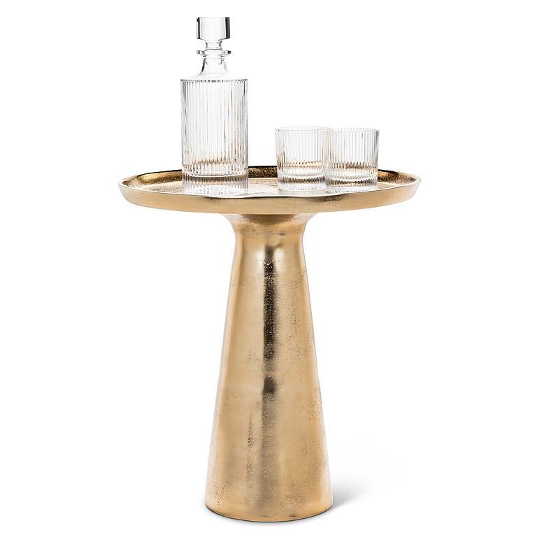 *Cone Base Pedestal Table-Gold-20"H