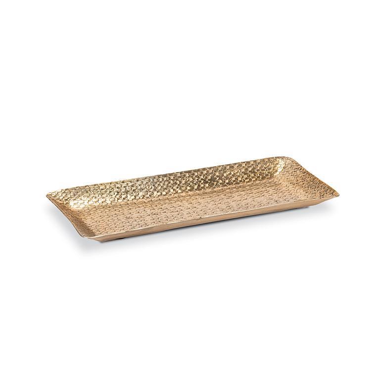 Rectangle Hammered Tray-Antq,Gold