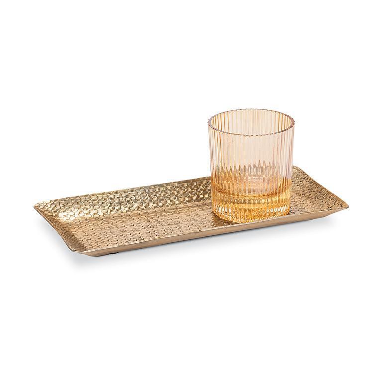 Rectangle Hammered Tray-Antq,Gold