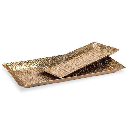 Rectangle Hammered Tray-Antq,Gold