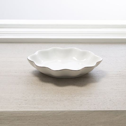 PAVONA SOAP DISH PORCELAIN WHT/SIL