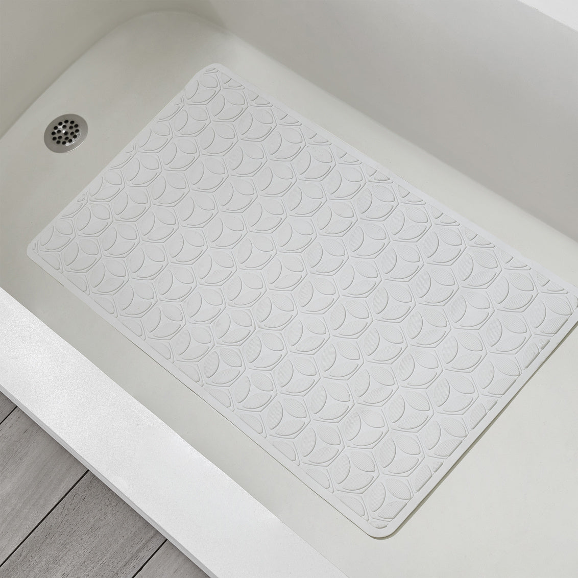 ANATOLIA TUB MAT NATURAL RUBBER 40 X 70 CM WHITE