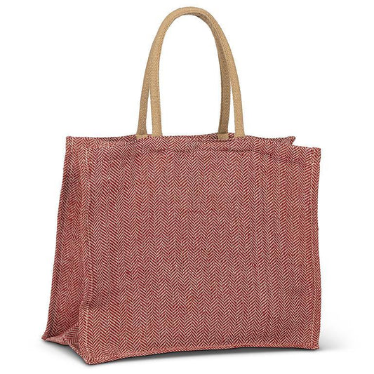 Herringbone Tote  Red/White