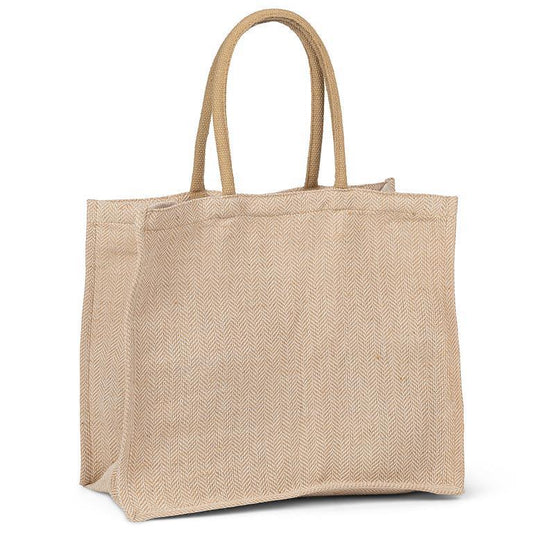 Herringbone Tote Natural/White