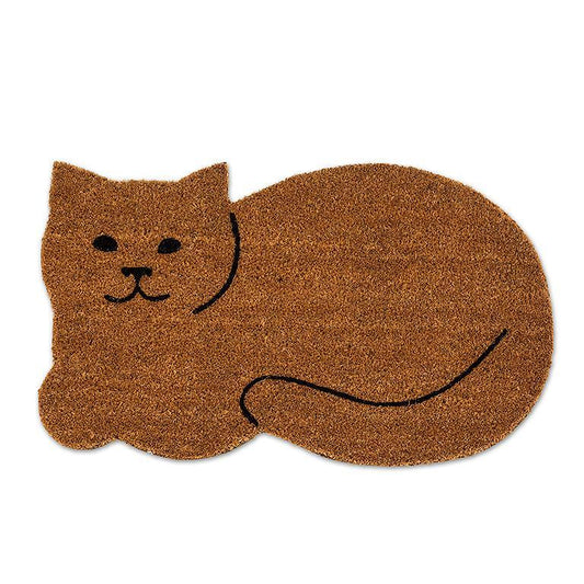 Resting Cat Shaped Doormat-18x30"L