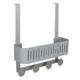 N&T TENERE OVER THE DOOR CADDY METAL W/ABS KNOB GREY