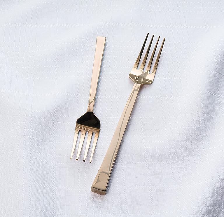 Copper Square Handle Small Fork-6.75"L