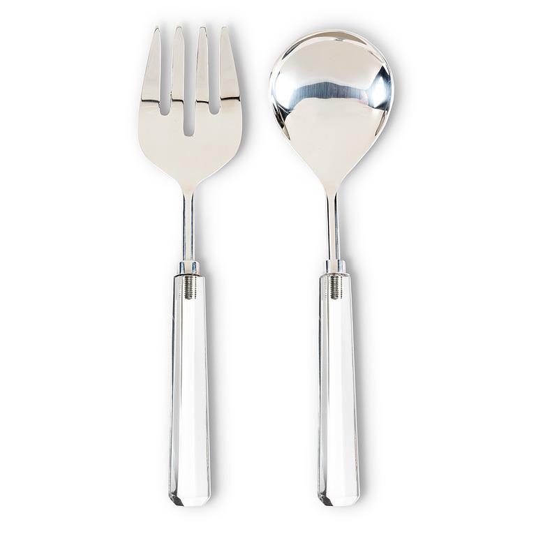 Crystal Look Handle Salad Servers