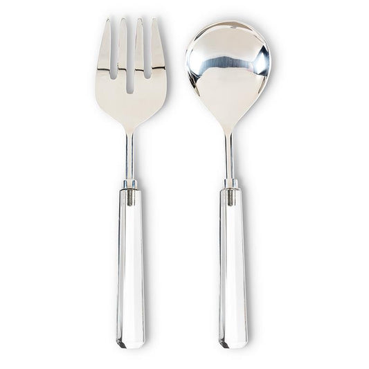 Crystal Look Handle Salad Servers