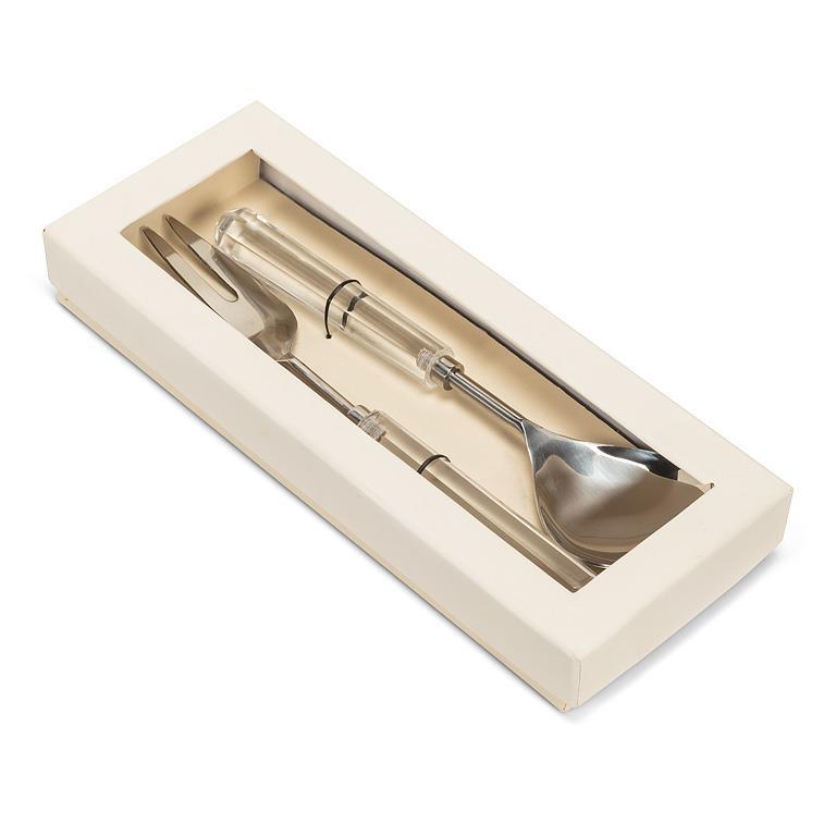 Crystal Look Handle Salad Servers