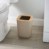 ASPEN WASTE BIN PP W/BAMBOO Taupe