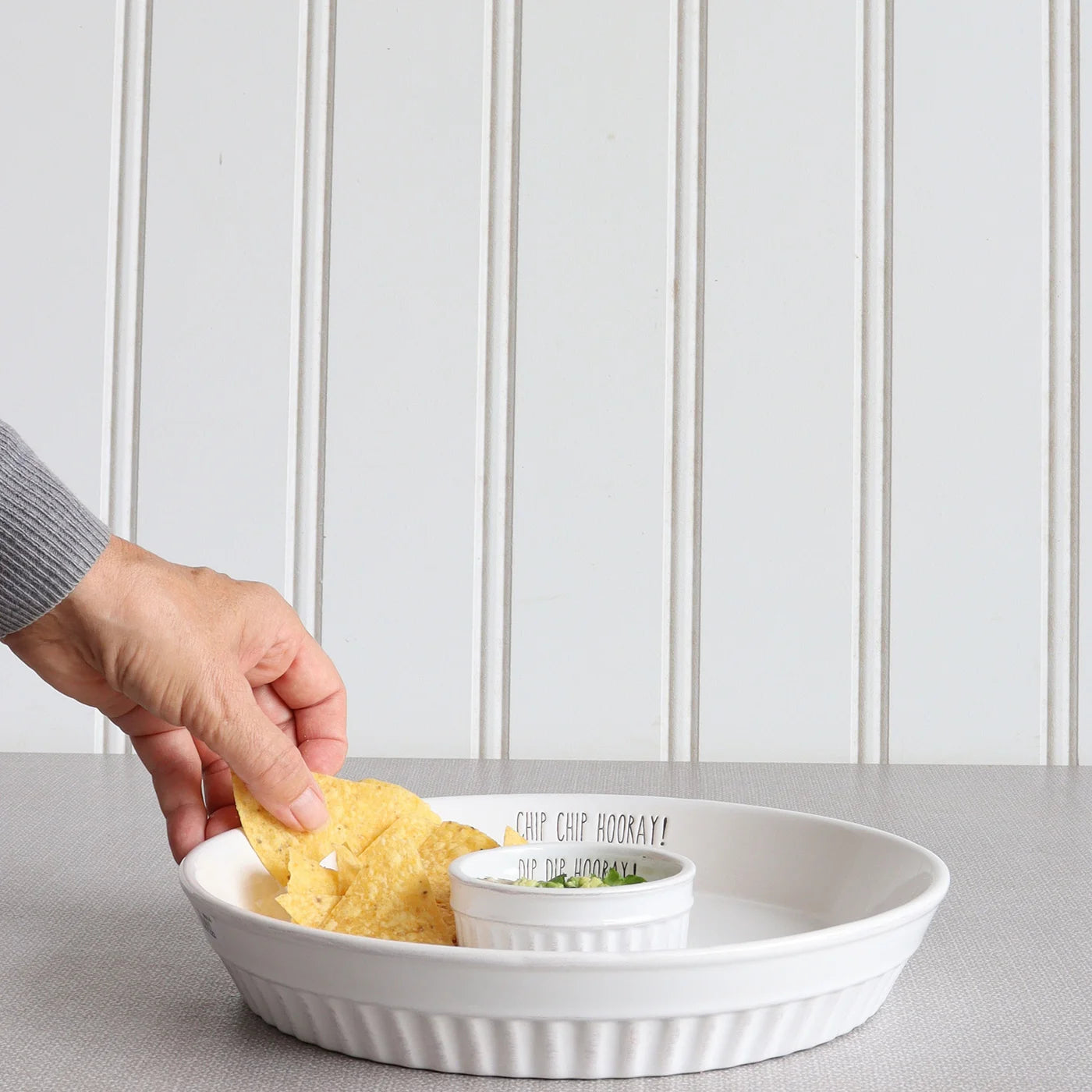 Chip Chip Hooray Chip & Dip Tray White