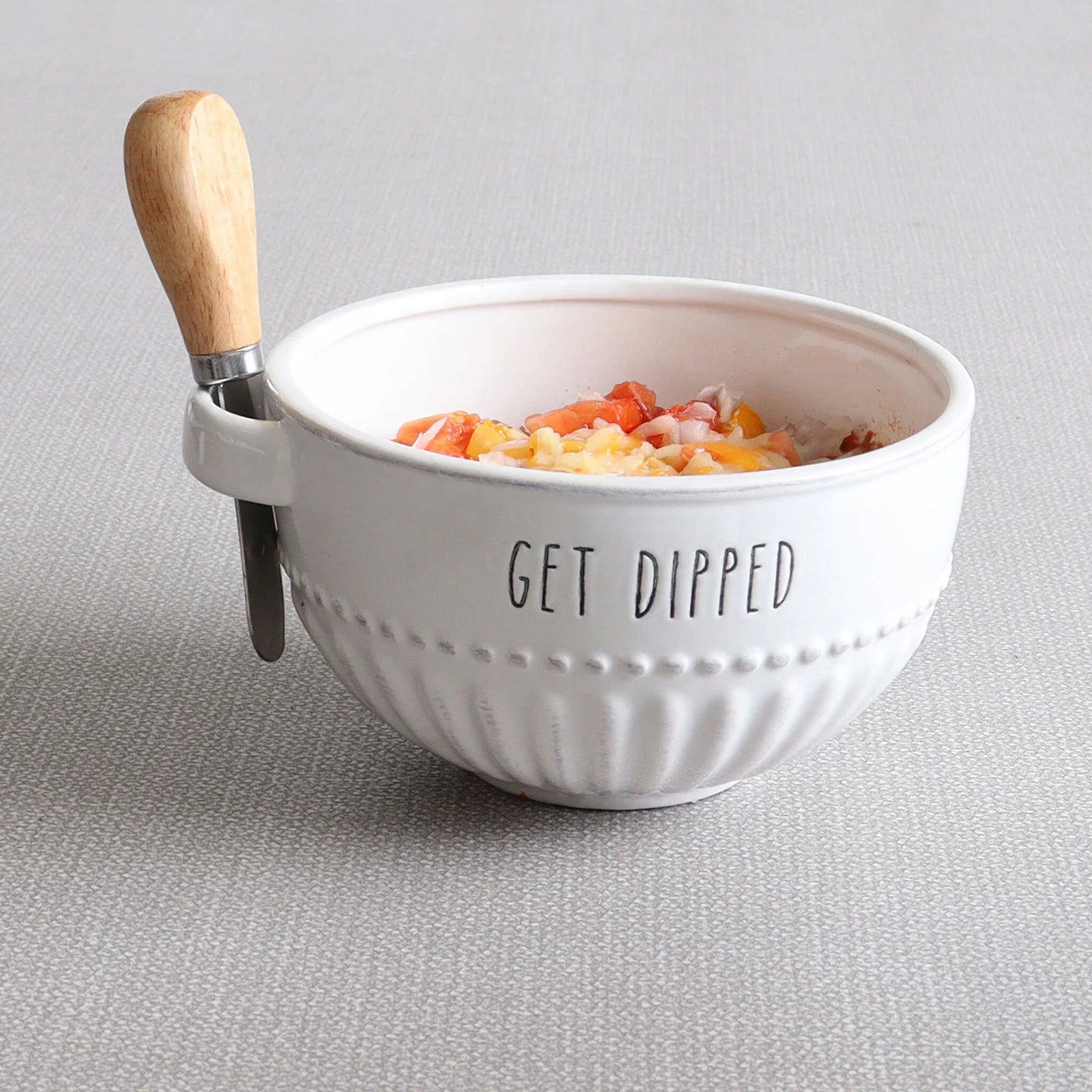 Get Dipped Bowl With Spreader White