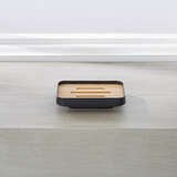 ASPEN SOAP DISH PP W/BAMBOO BLACK