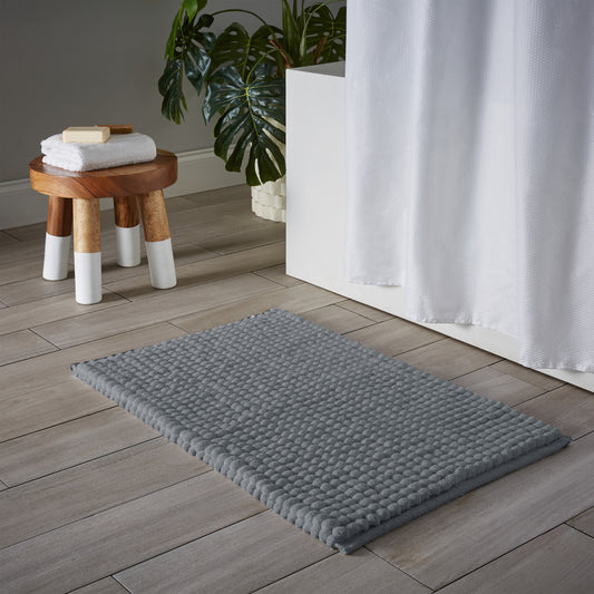 PUFF CHUNKY BATH MAT MICROFIBER GREY 20" X 32" 2200 GSM