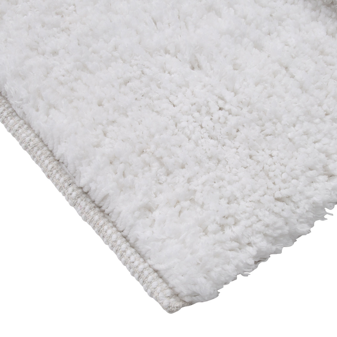 PLUSH BATH MAT HANDWOVEN 20" X 32" white