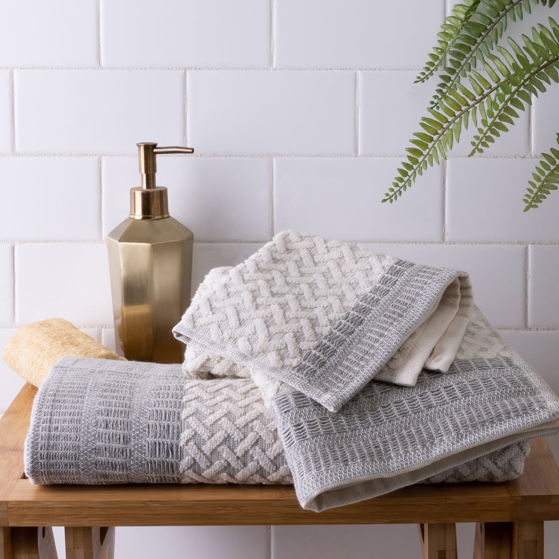 PORTO BATH TOWEL - GREY- Natural