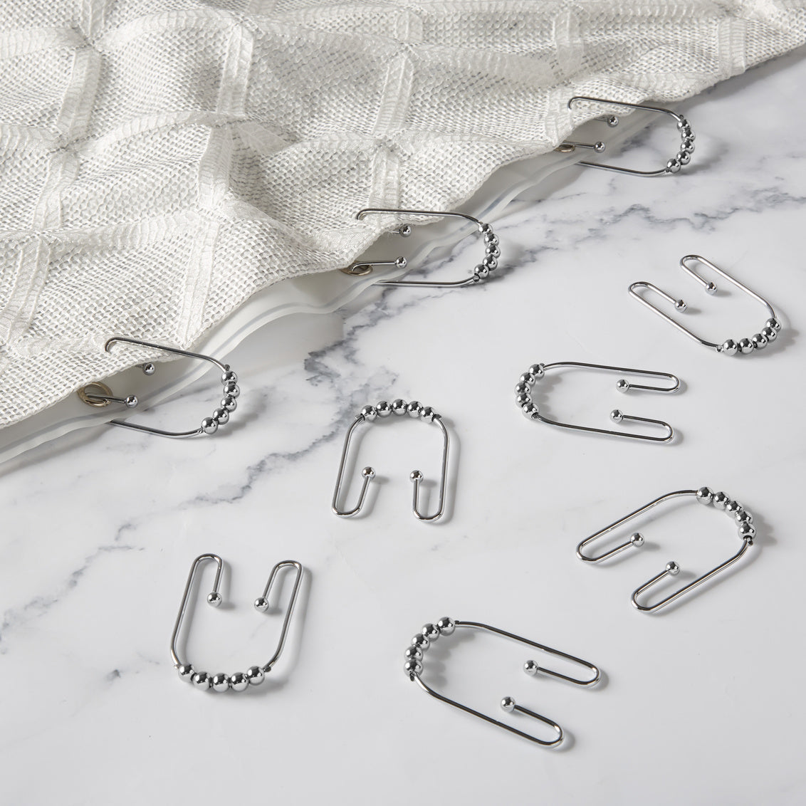 CLYDE SHOWER CURTAIN HOOK S/12  Chrome