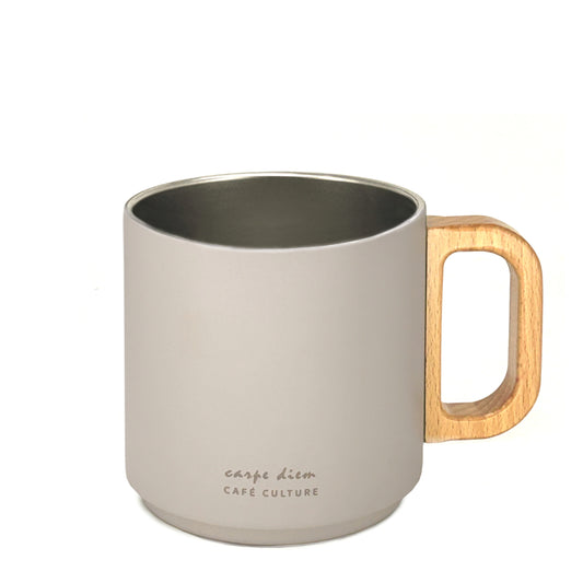 CARPE DIEM Double Walled Mug Taupe