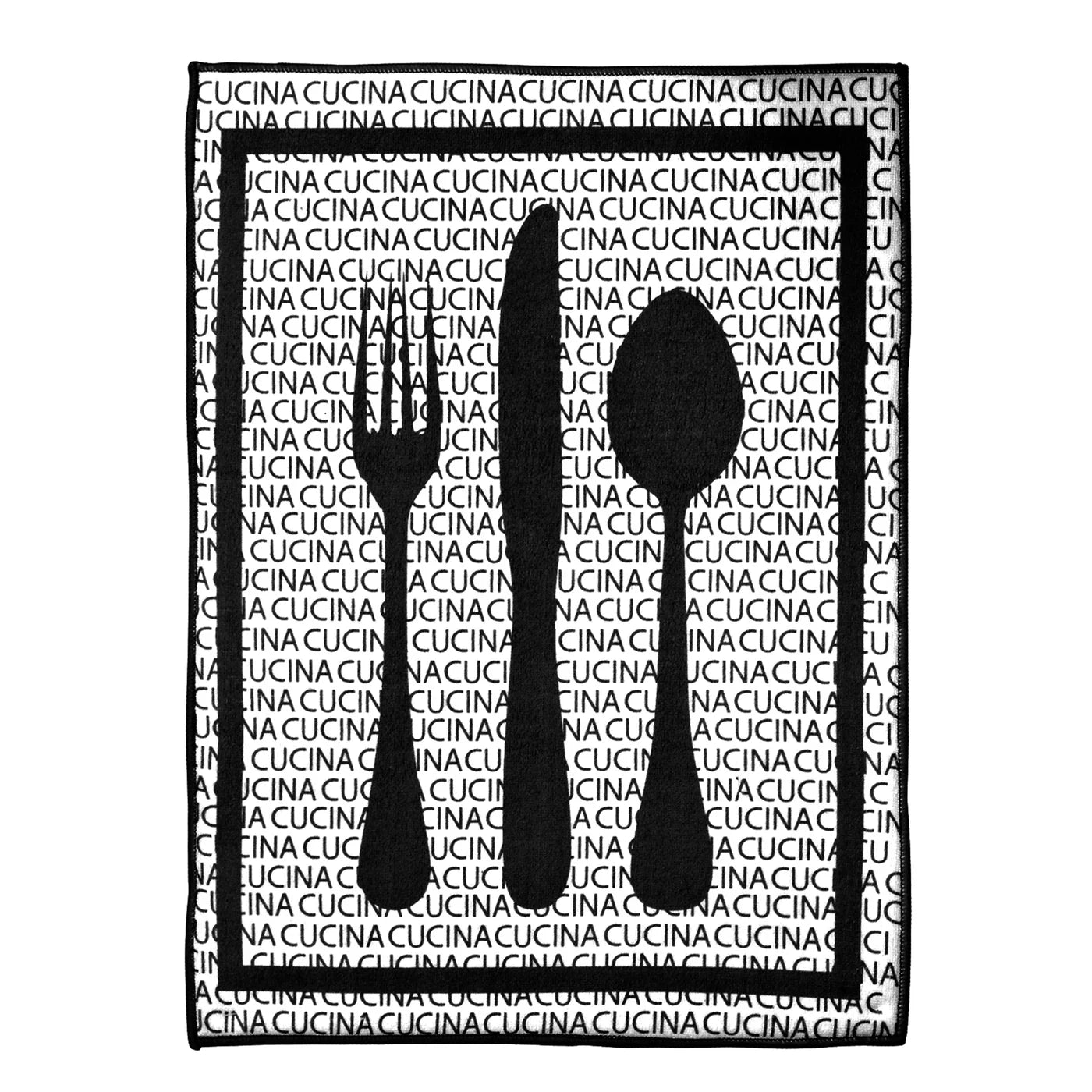 Cucina Reversible Printed Drying Mat Black