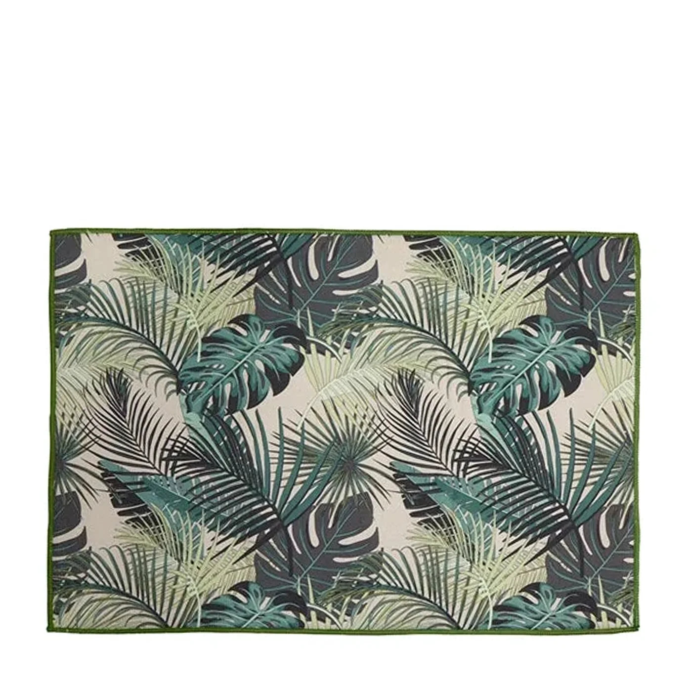 Palm Leaf Printed Drying Mat Green