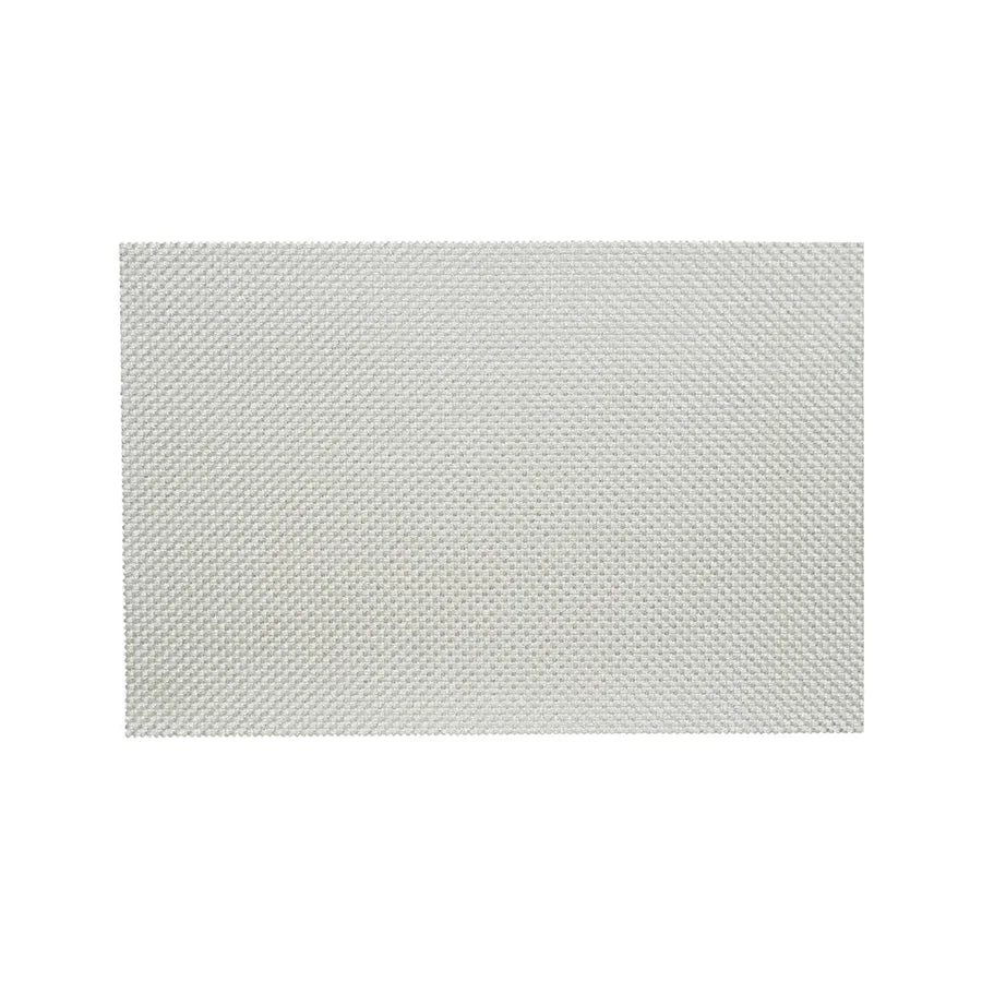 Metallic Basketweave Vinyl Placemat Silver