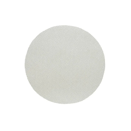 Metallic Basketweave Vinyl Placemat Round Silver