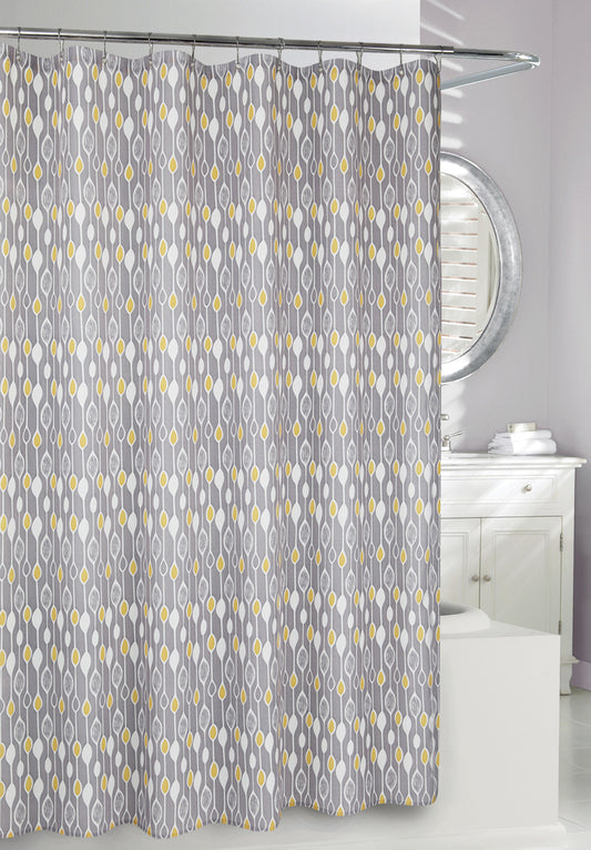 GREYSTONE SHOWER CURTAIN GREY/YELLOW 180 X 180cm