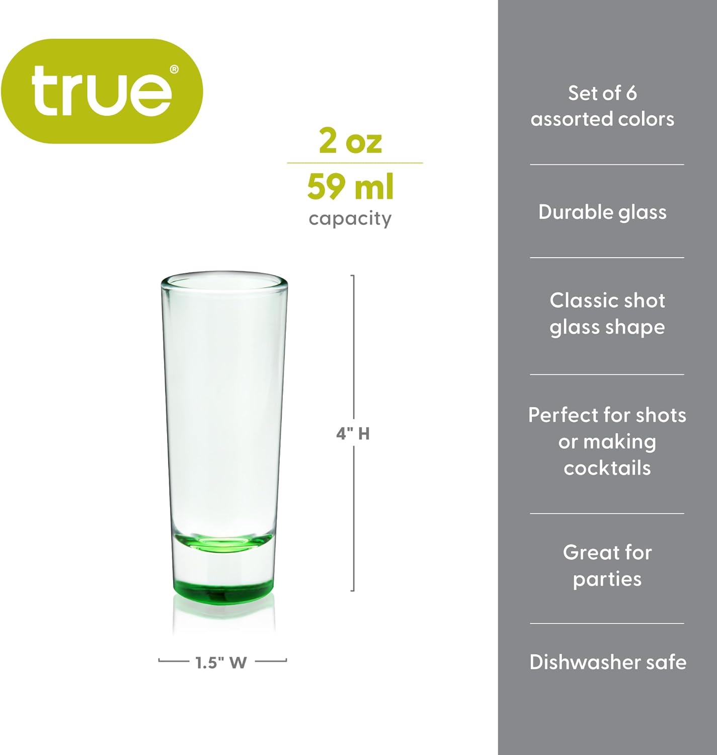 2 oz Shot Glass Shooters, Set of 6