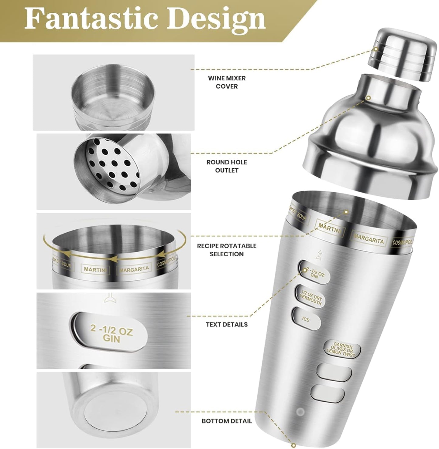 Cocktail Shaker 700ml/23oz SS