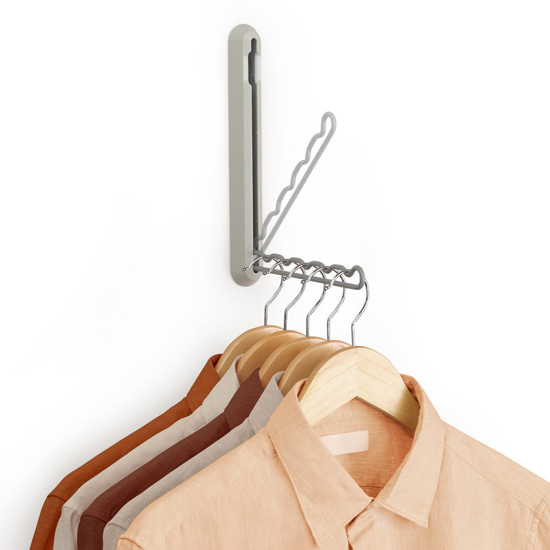 Orderly Fold-Away Clothes Rail
