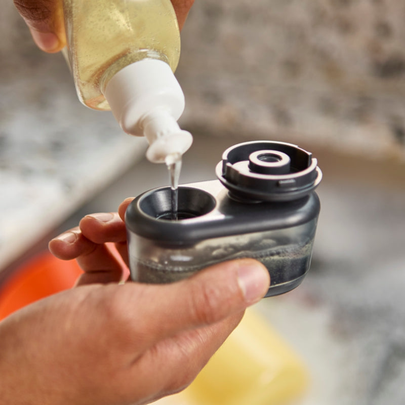 SinkTech™ Soap Dispensing Palm Dish Brush