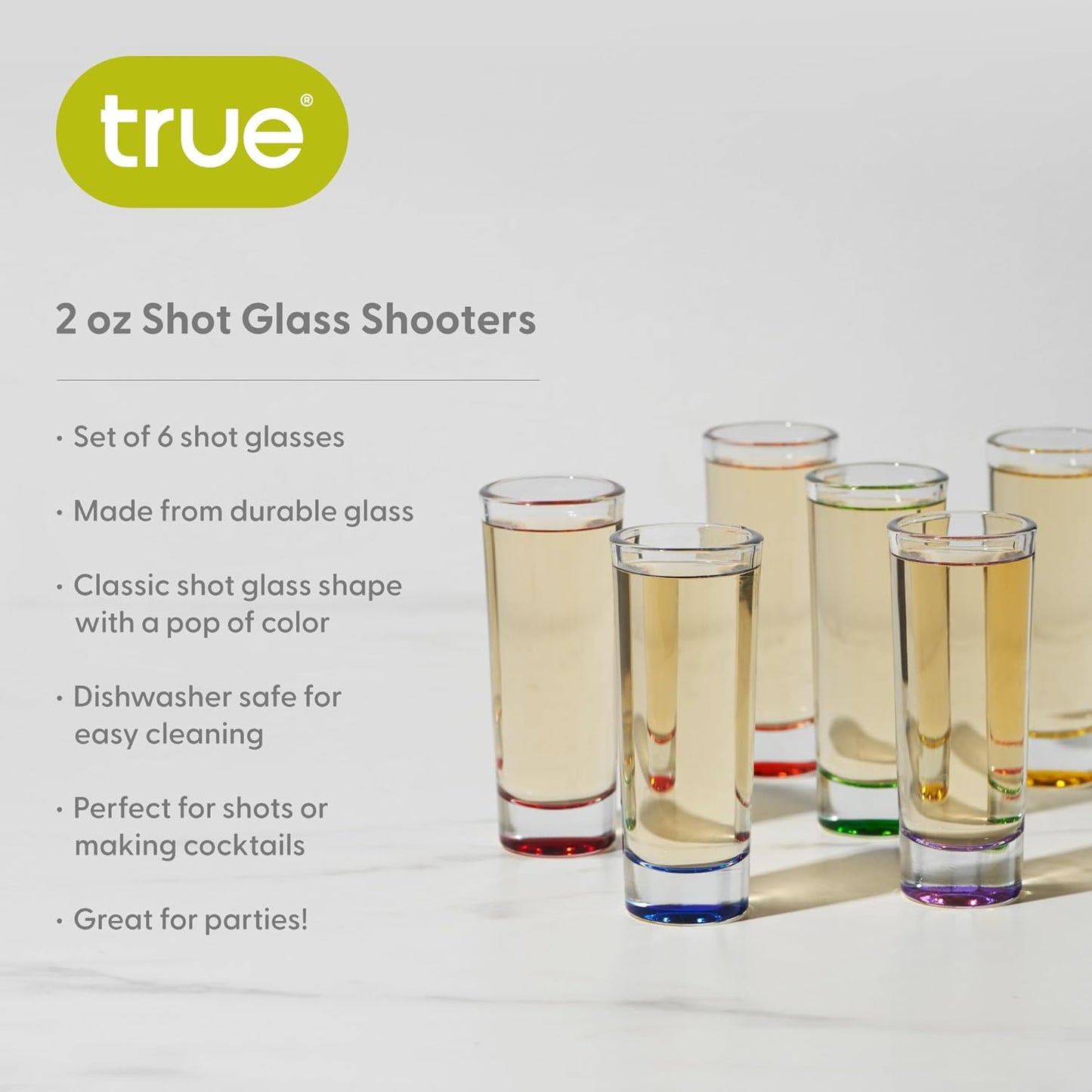 2 oz Shot Glass Shooters, Set of 6