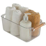 Clara Storage Basket Clear w/wooden handle
