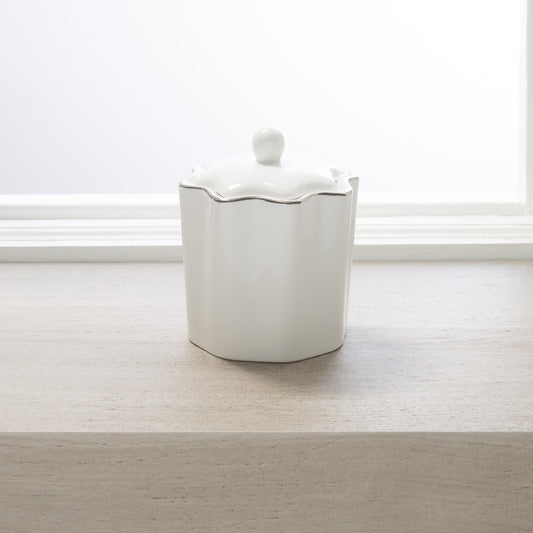 PAVONA COTTON JAR PORCELAIN WHT/SIL
