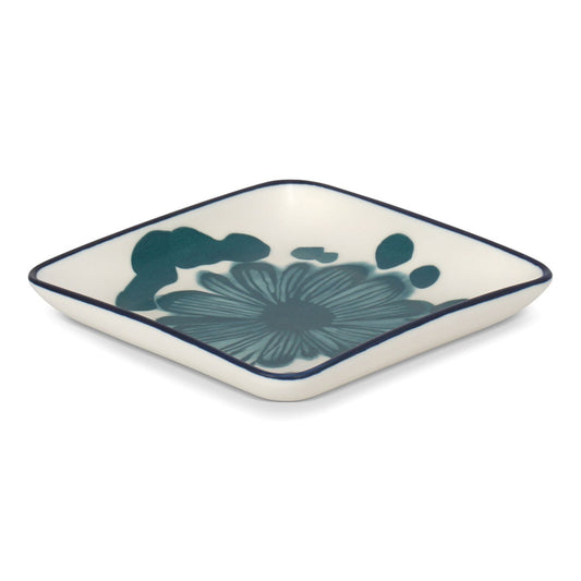 Green Petal Square Plate