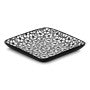 Black Daisy Square Plate 12 cm