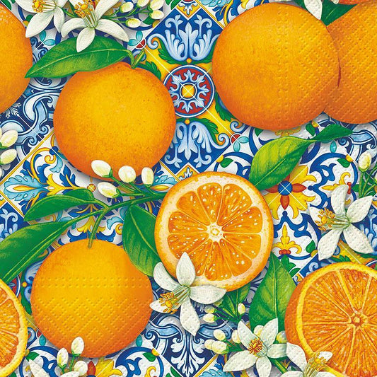 Luncheon Orange Boom Napkins. Pack of 20