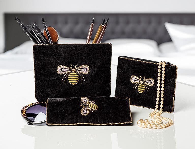 Eyeglass Case with Beaded 3D Bee