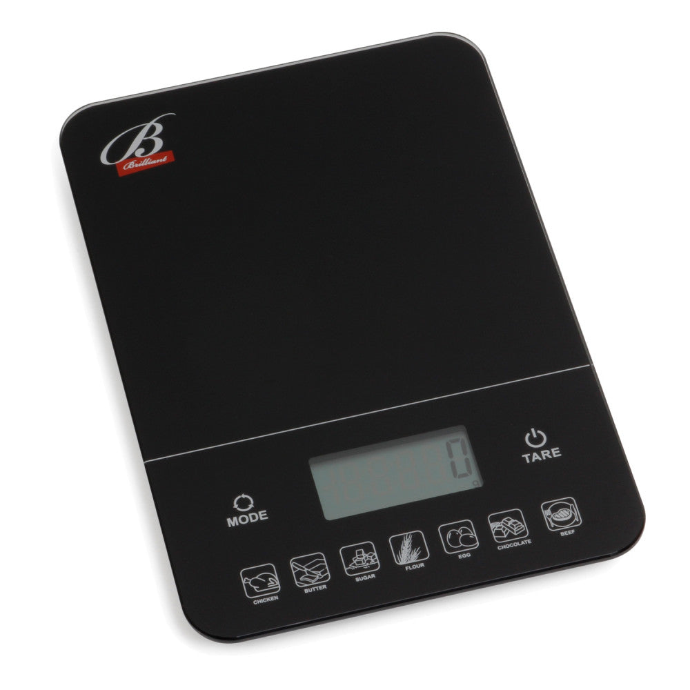 Digital Tempered Glass Kitchen Nutrition Scale Black