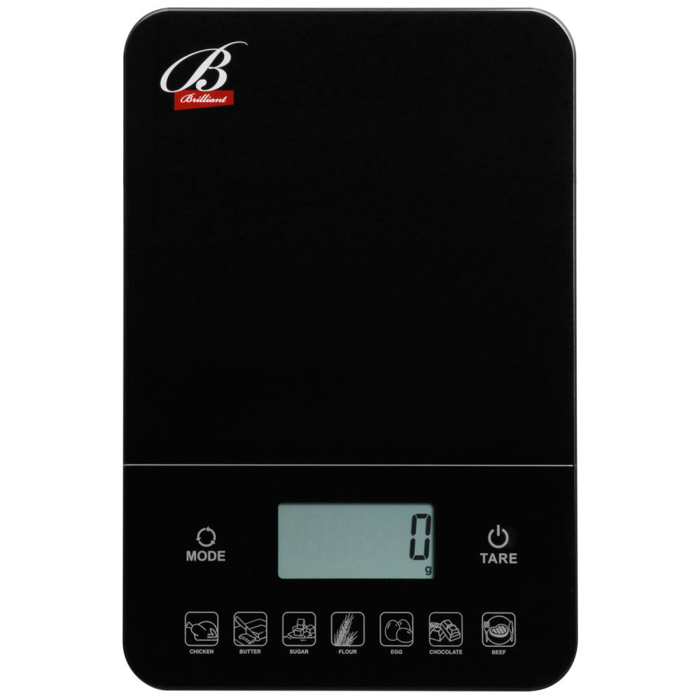 Digital Tempered Glass Kitchen Nutrition Scale Black