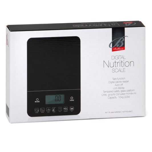 Digital Tempered Glass Kitchen Nutrition Scale Black