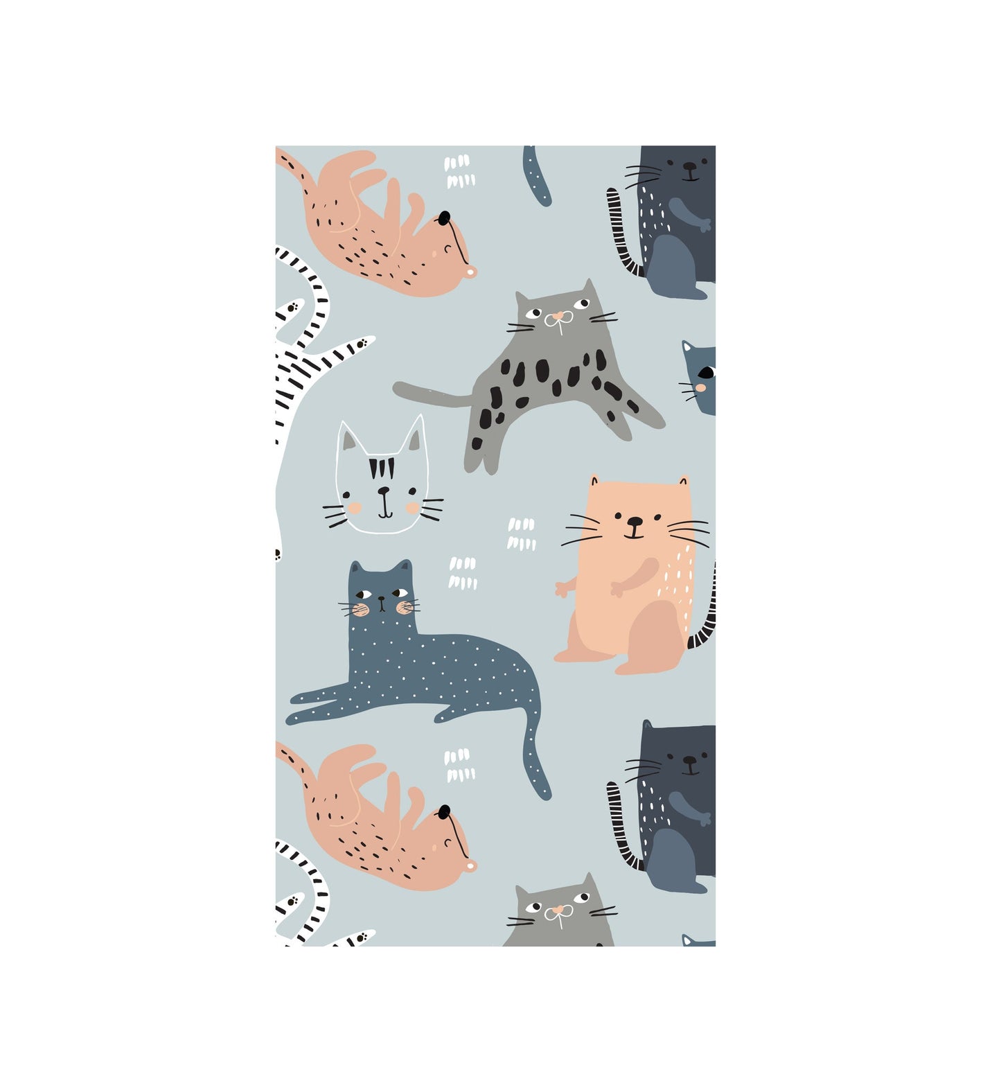 Cats Printed Guest Napkin 16Pk Blue