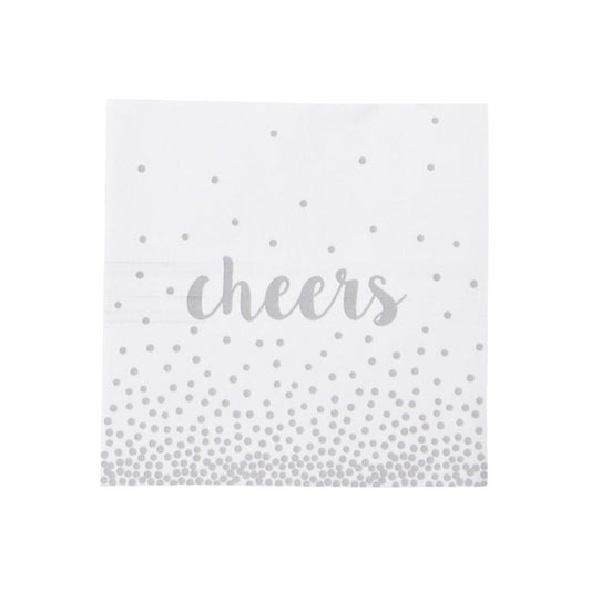 Cheers Luncheon Napkin 20Pk Silver