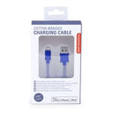Blue Chevron Cotton Braided Charging Cable
