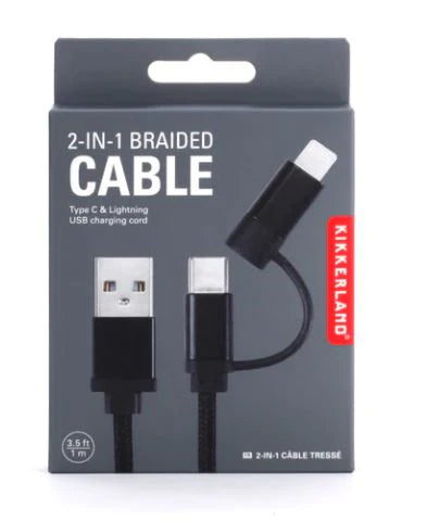 Black 2-in-1 Braided Cable