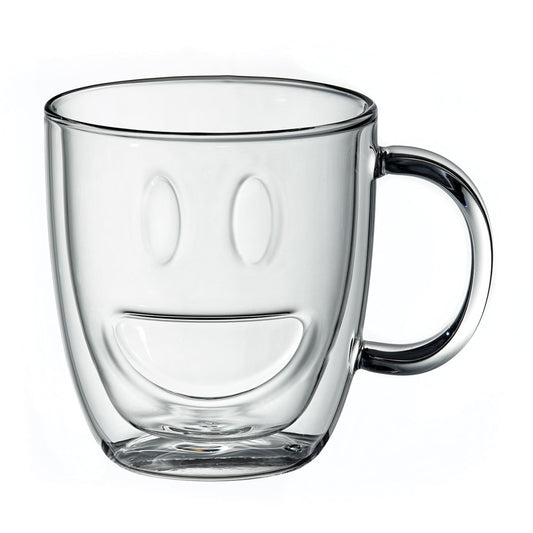 DOUBLE WALL SMILEY MUG 350ML S/2